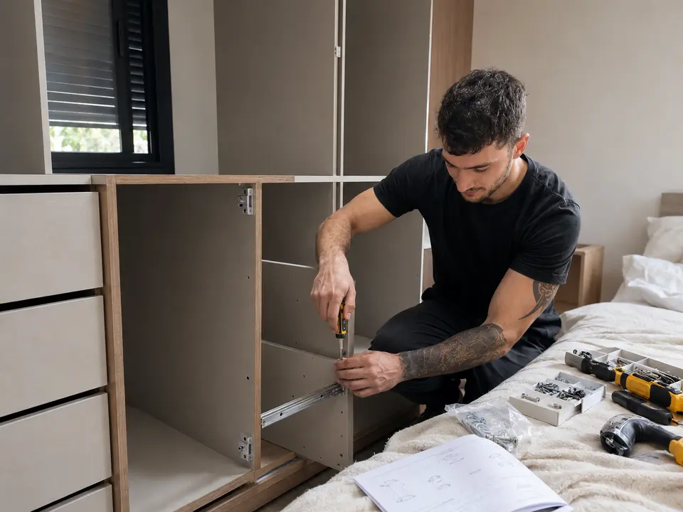 Montagem cuidadosa de móvel residencial